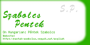 szabolcs pentek business card
