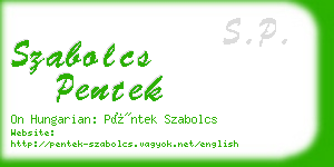 szabolcs pentek business card